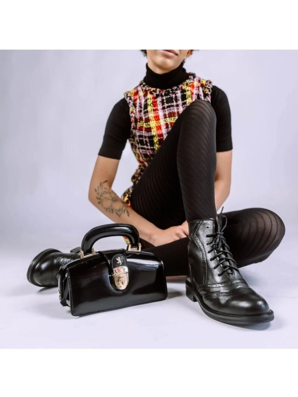Embassy London Women's Black Leather Brick Lane Lace-Up Ankle Boots Sz 10.5 3350 - Picture 2 of 16